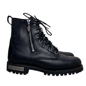 Vintage Red Wing Sz 7.5 Moto Side-Zip Women's Biker Lace-Up Leather Boots